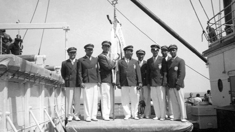 אודות המכביה -   - the czechoslovakian delegation 1935 maccabiah games on the roma shipמהי המכביה